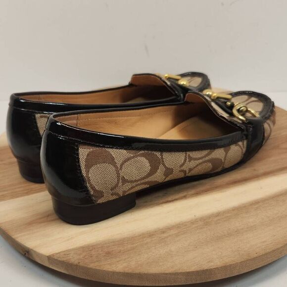 Coach Elkie Women's Monogram Loafers Size 8 B Brown - Picture 3 of 9
